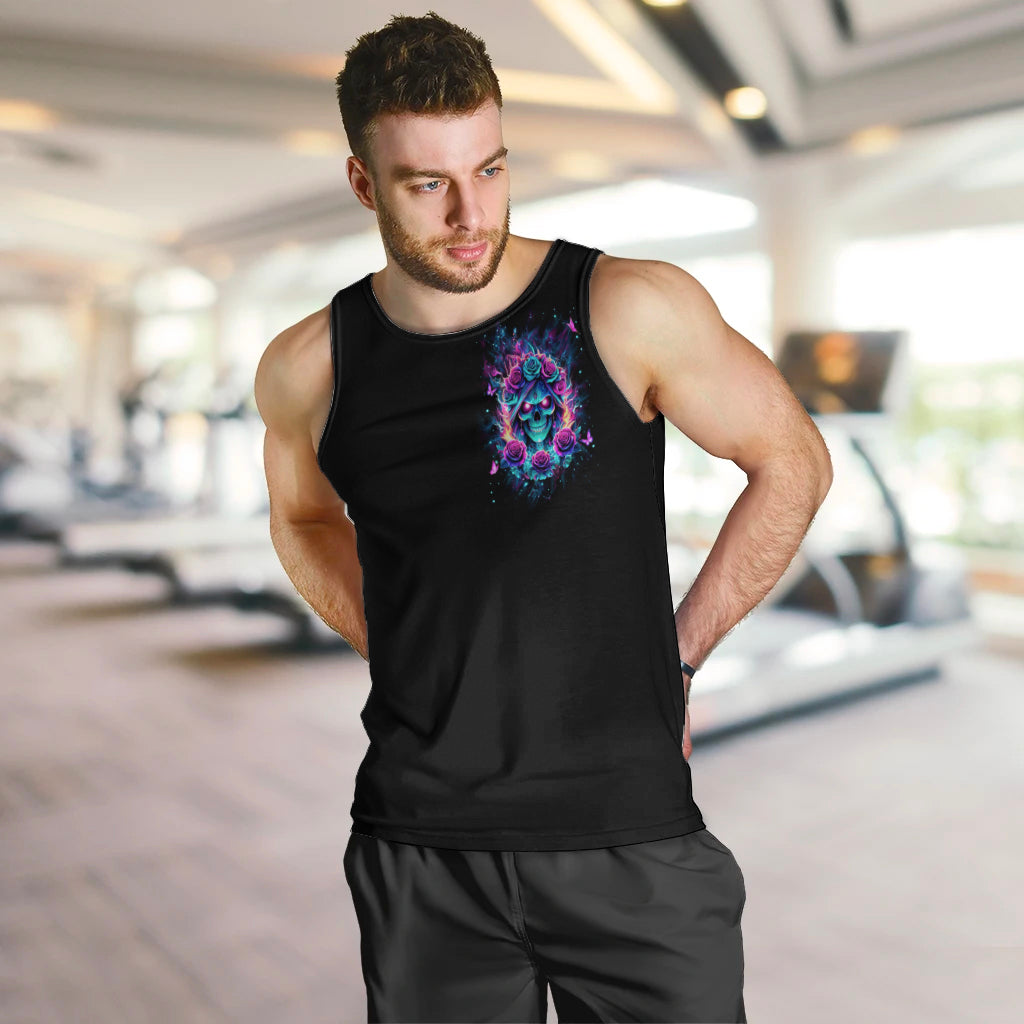 Rose Skull Men Tank Top She Whispered Back Iam The Storm - Wonder Print Shop
