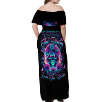 Rose Skull Off Shoulder Maxi Dress She Whispered Back Iam The Storm - Wonder Print Shop