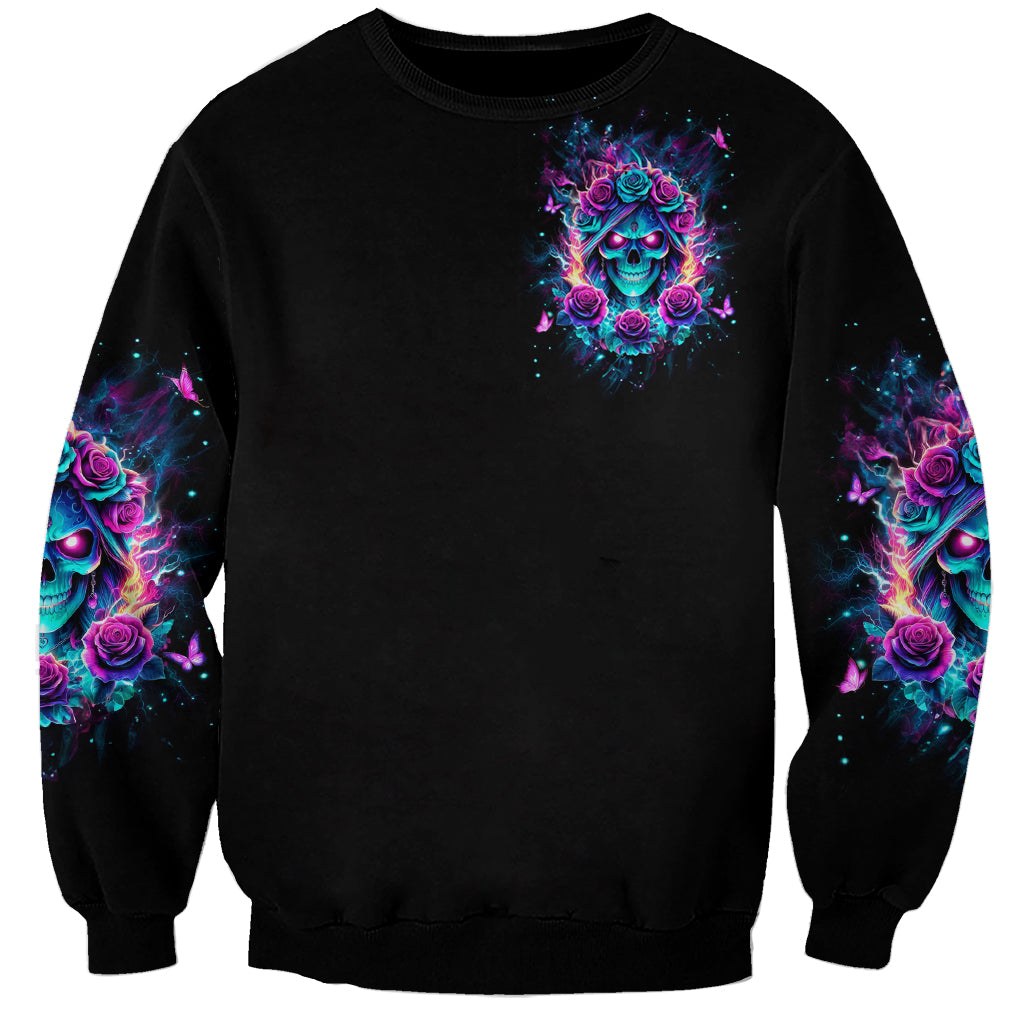 Rose Skull Sweatshirt She Whispered Back Iam The Storm - Wonder Print Shop