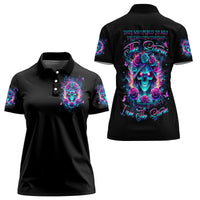 Rose Skull Women Polo Shirt She Whispered Back Iam The Storm - Wonder Print Shop
