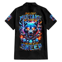 Wolf Skull Family Matching Off Shoulder Maxi Dress and Hawaiian Shirt Your First Mistake Was Thinking I was One Of The Sheep - Wonder Print Shop