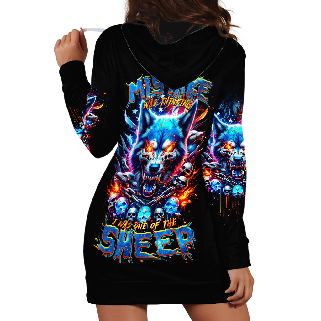 Wolf Skull Hoodie Dress Your First Mistake Was Thinking I was One Of The Sheep