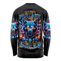 Wolf Skull Long Sleeve Shirt Your First Mistake Was Thinking I was One Of The Sheep - Wonder Print Shop