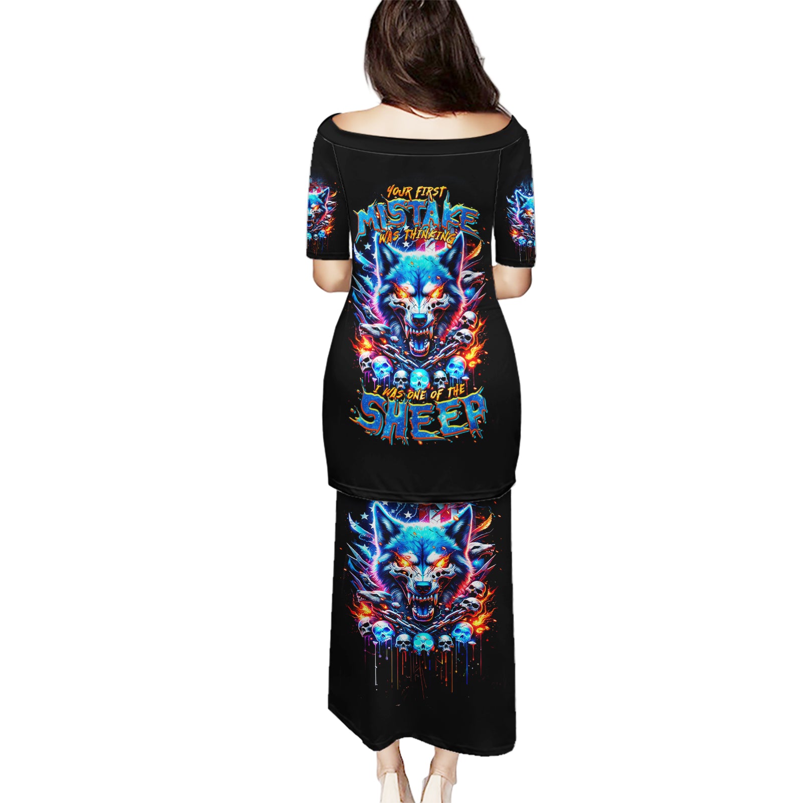 Wolf Skull Puletasi Your First Mistake Was Thinking I was One Of The Sheep - Wonder Print Shop