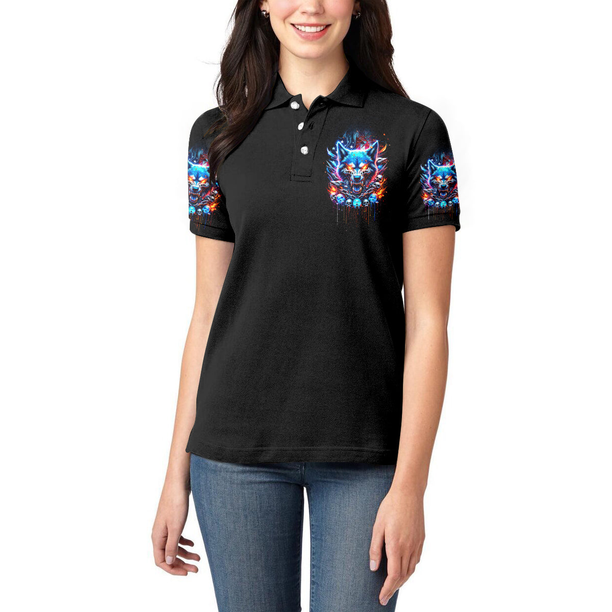 Wolf Skull Women Polo Shirt Your First Mistake Was Thinking I was One Of The Sheep - Wonder Print Shop
