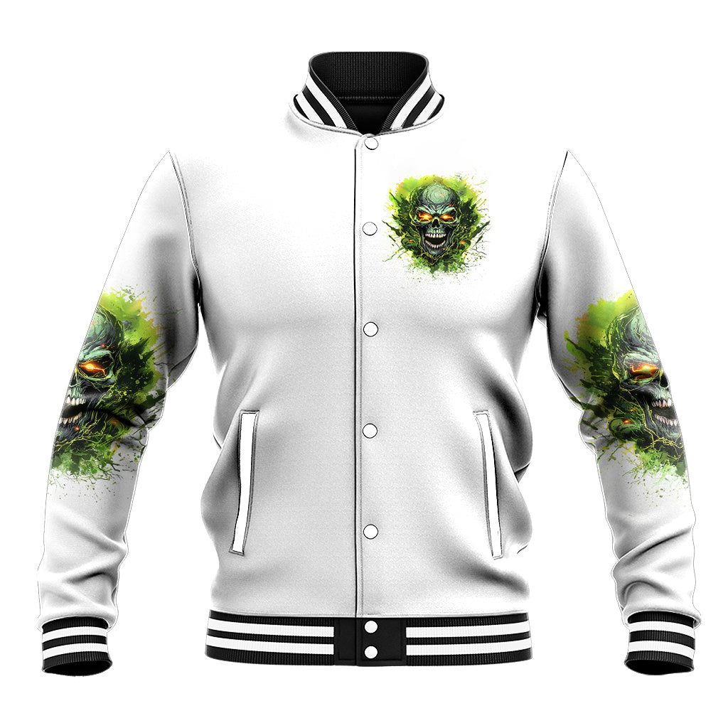 Flame Skull Baseball Jacket One Day Im Gonna Just Say Fuck It All - Wonder Print Shop