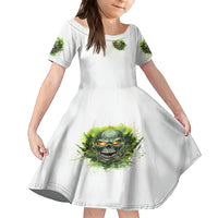 Flame Skull Family Matching Off The Shoulder Long Sleeve Dress and Hawaiian Shirt One Day Im Gonna Just Say Fuck It All - Wonder Print Shop