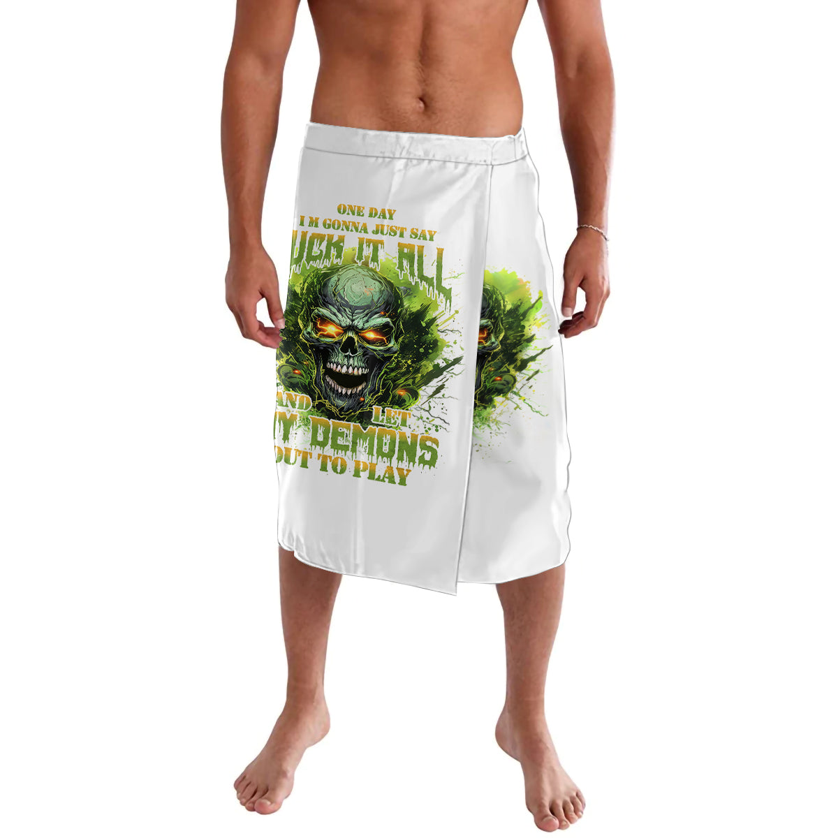 Flame Skull Lavalava One Day Im Gonna Just Say Fuck It All - Wonder Print Shop