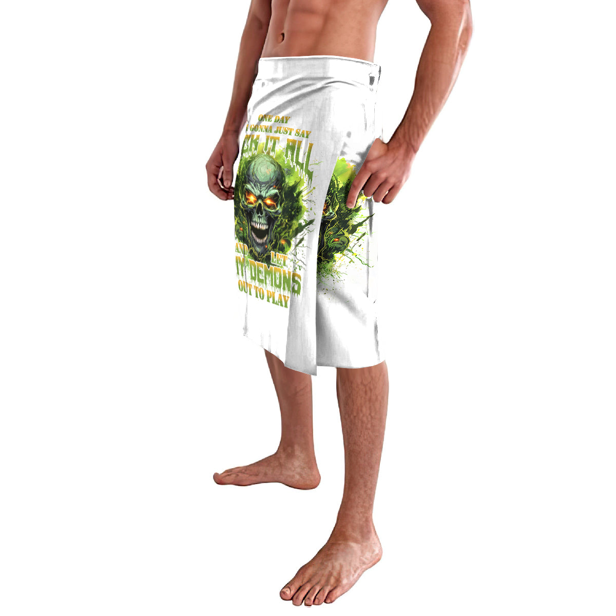 Flame Skull Lavalava One Day Im Gonna Just Say Fuck It All - Wonder Print Shop