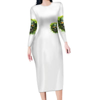 Flame Skull Long Sleeve Bodycon Dress One Day Im Gonna Just Say Fuck It All - Wonder Print Shop