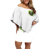 Flame Skull Off Shoulder Short Dress One Day Im Gonna Just Say Fuck It All - Wonder Print Shop