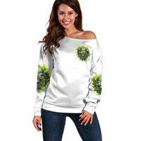 Flame Skull Off Shoulder Sweater One Day Im Gonna Just Say Fuck It All - Wonder Print Shop