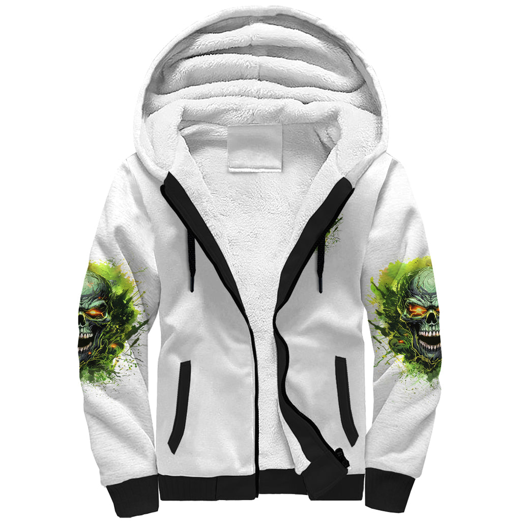 Flame Skull Sherpa Hoodie One Day Im Gonna Just Say Fuck It All - Wonder Print Shop