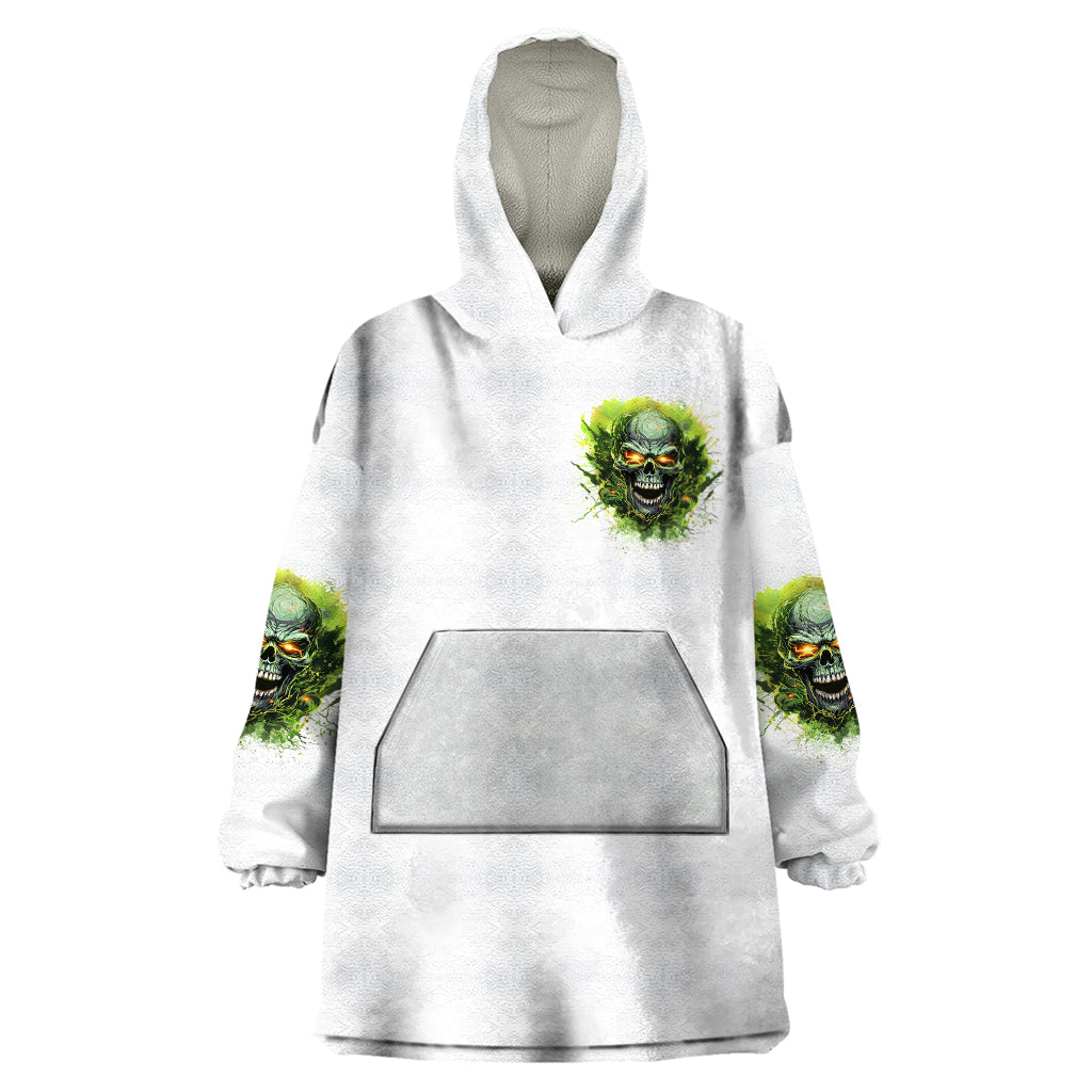 Flame Skull Wearable Blanket Hoodie One Day Im Gonna Just Say Fuck It All - Wonder Print Shop