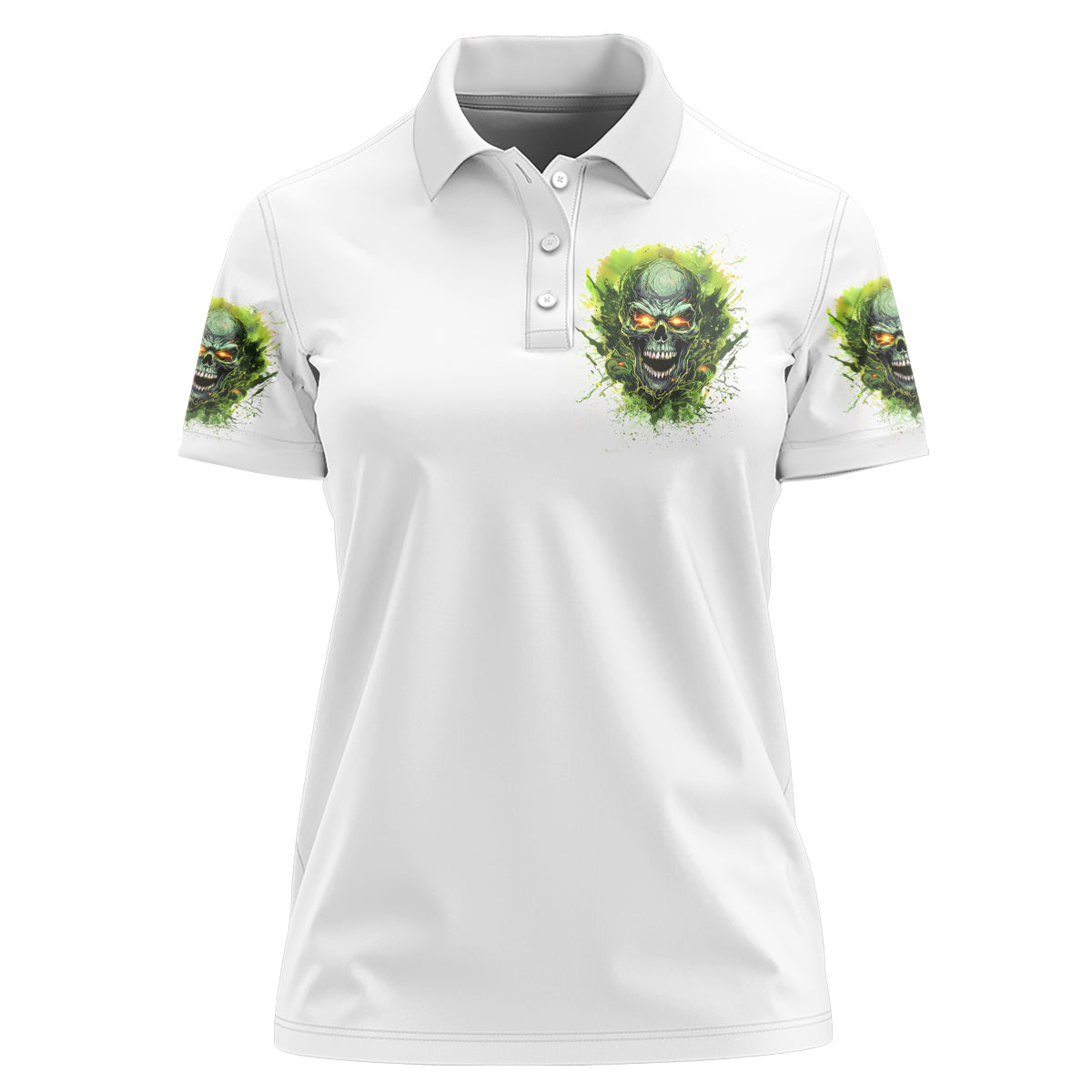 Flame Skull Women Polo Shirt One Day Im Gonna Just Say Fuck It All - Wonder Print Shop
