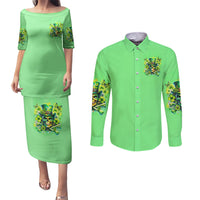 Irish Skull Couples Matching Puletasi and Long Sleeve Button Shirt I'm Not Anti Social I'm Just Not User Friendly - Wonder Print Shop