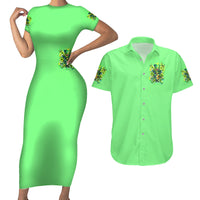 Irish Skull Couples Matching Short Sleeve Bodycon Dress and Hawaiian Shirt I'm Not Anti Social I'm Just Not User Friendly - Wonder Print Shop