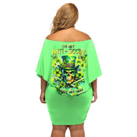 Irish Skull Family Matching Off Shoulder Short Dress and Hawaiian Shirt I'm Not Anti Social I'm Just Not User Friendly - Wonder Print Shop