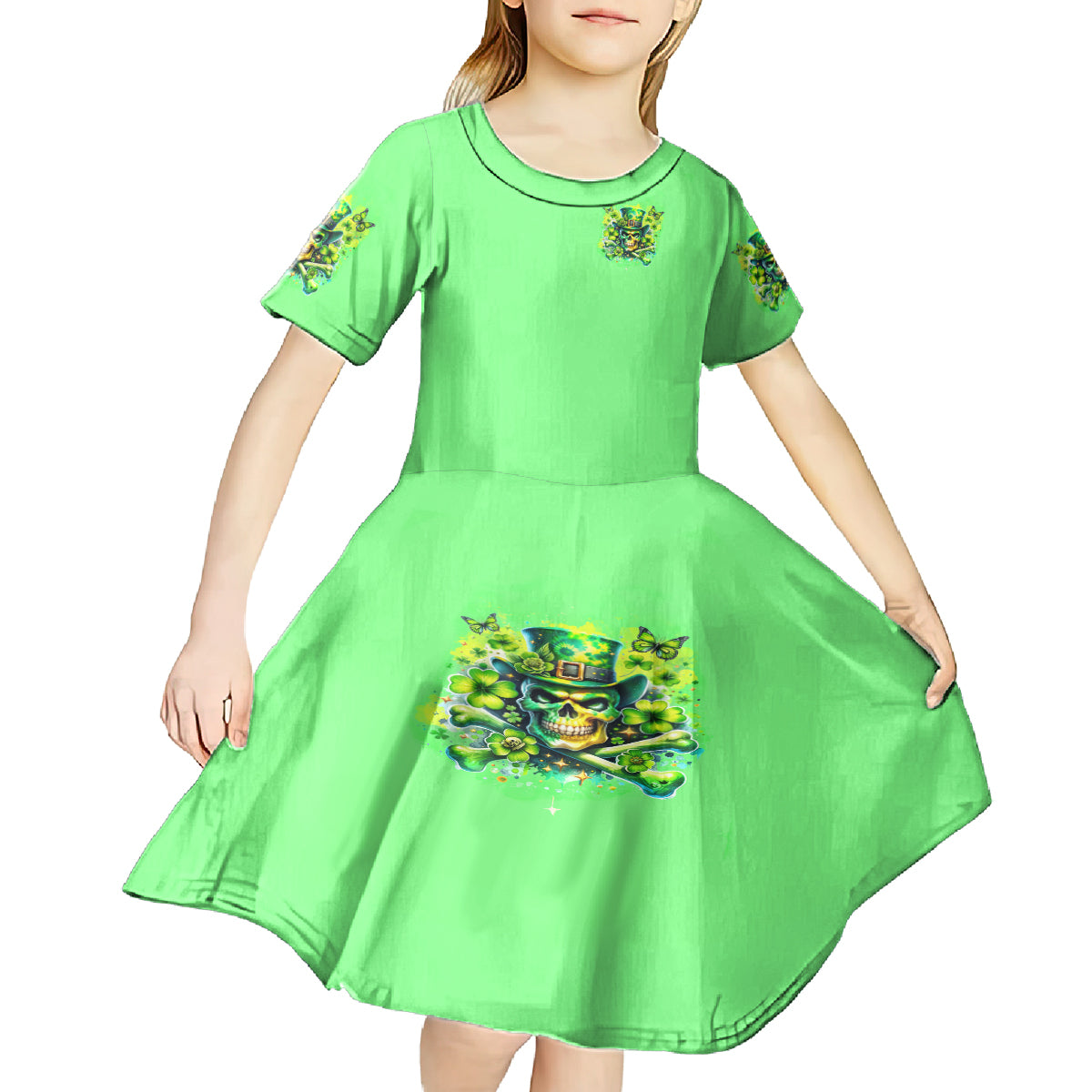 Irish Skull Kid Short Sleeve Dress I'm Not Anti Social I'm Just Not User Friendly - Wonder Print Shop