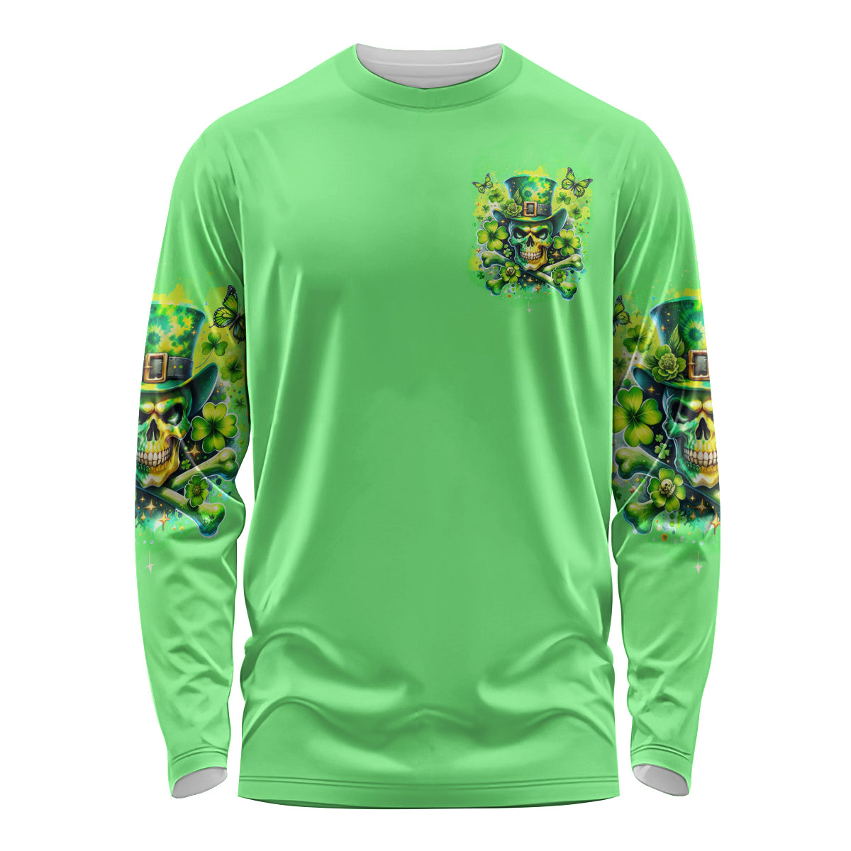 Irish Skull Long Sleeve Shirt I'm Not Anti Social I'm Just Not User Friendly - Wonder Print Shop