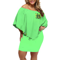 Irish Skull Off Shoulder Short Dress I'm Not Anti Social I'm Just Not User Friendly - Wonder Print Shop