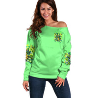 Irish Skull Off Shoulder Sweater I'm Not Anti Social I'm Just Not User Friendly - Wonder Print Shop