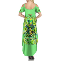 Irish Skull Summer Maxi Dress I'm Not Anti Social I'm Just Not User Friendly - Wonder Print Shop