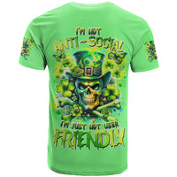 Irish Skull T Shirt I'm Not Anti Social I'm Just Not User Friendly - Wonder Print Shop