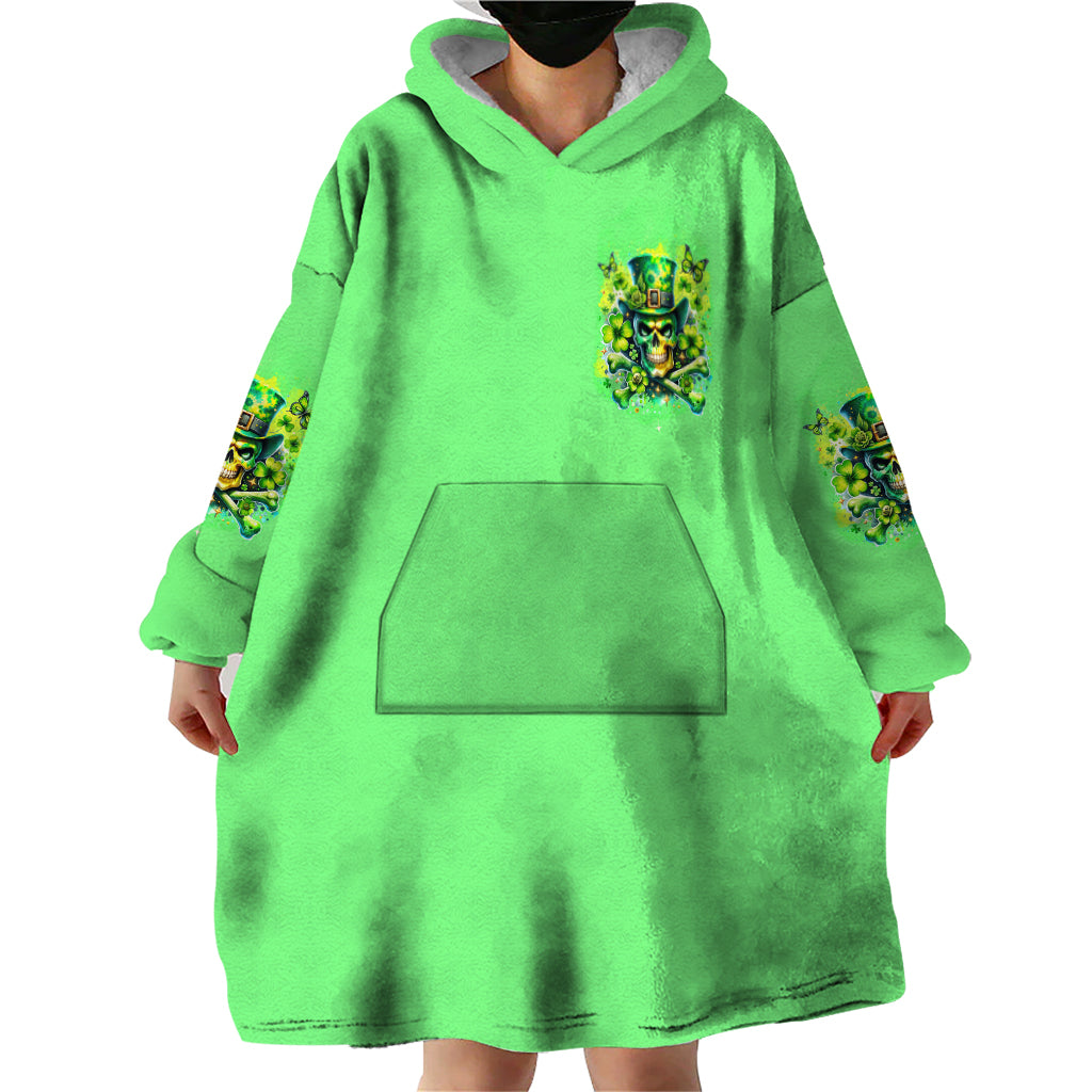 Irish Skull Wearable Blanket Hoodie I'm Not Anti Social I'm Just Not User Friendly - Wonder Print Shop