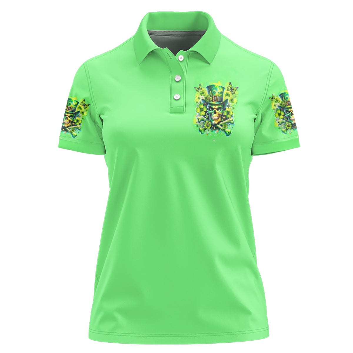 Irish Skull Women Polo Shirt I'm Not Anti Social I'm Just Not User Friendly - Wonder Print Shop