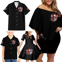 Devil Skull Family Matching Off Shoulder Short Dress and Hawaiian Shirt In Every Angel A Demon Hides And In Every Demon An Angel Strides - Wonder Print Shop