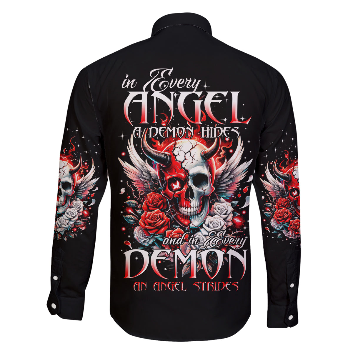 Devil Skull Family Matching Tank Maxi Dress and Hawaiian Shirt In Every Angel A Demon Hides And In Every Demon An Angel Strides - Wonder Print Shop