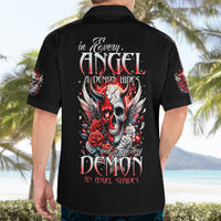 Devil Skull Hawaiian Shirt In Every Angel A Demon Hides And In Every Demon An Angel Strides - Wonder Print Shop