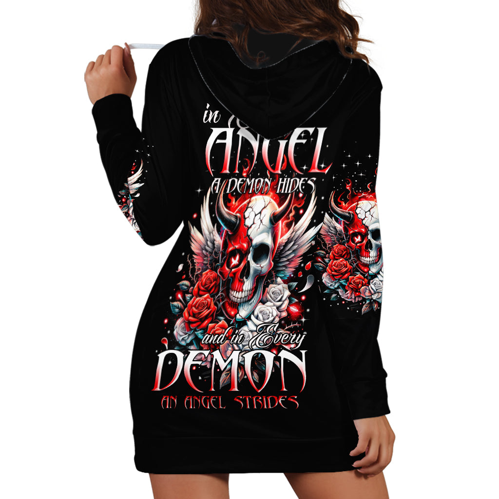 Devil Skull Hoodie Dress In Every Angel A Demon Hides And In Every Demon An Angel Strides