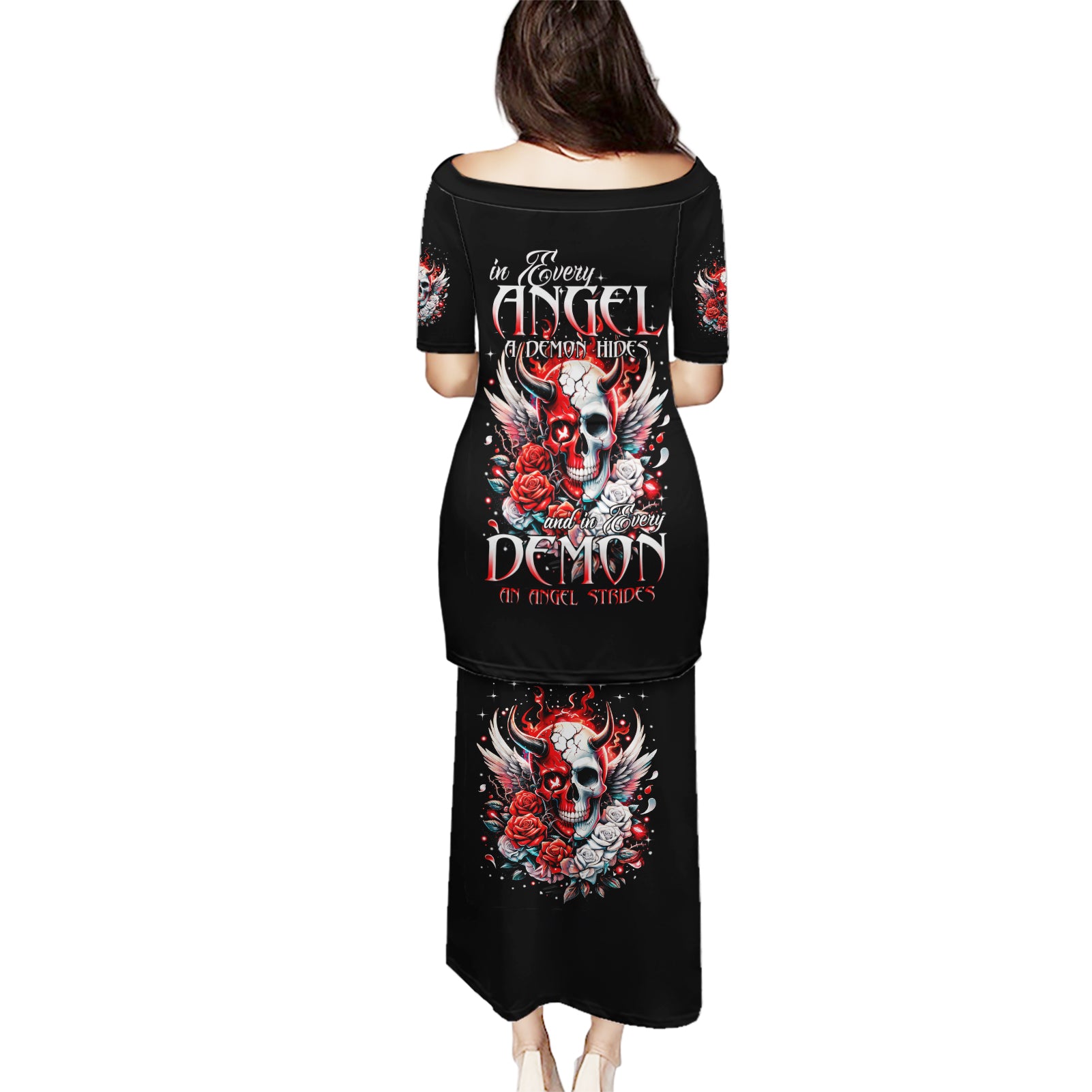 Devil Skull Puletasi In Every Angel A Demon Hides And In Every Demon An Angel Strides - Wonder Print Shop