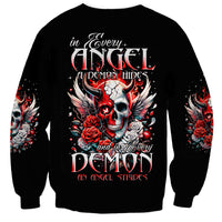 Devil Skull Sweatshirt In Every Angel A Demon Hides And In Every Demon An Angel Strides - Wonder Print Shop