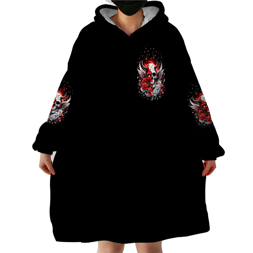 Devil Skull Wearable Blanket Hoodie In Every Angel A Demon Hides And In Every Demon An Angel Strides - Wonder Print Shop