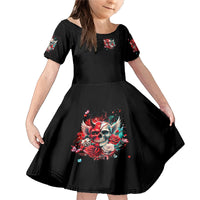 Devil Skull Family Matching Mermaid Dress and Hawaiian Shirt Little Bit Of Devil In These Angel eyes - Wonder Print Shop