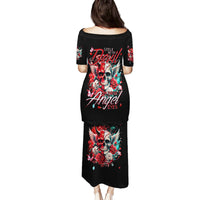 Devil Skull Family Matching Puletasi and Hawaiian Shirt Little Bit Of Devil In These Angel eyes - Wonder Print Shop