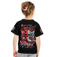 Devil Skull Kid T Shirt Little Bit Of Devil In These Angel eyes - Wonder Print Shop