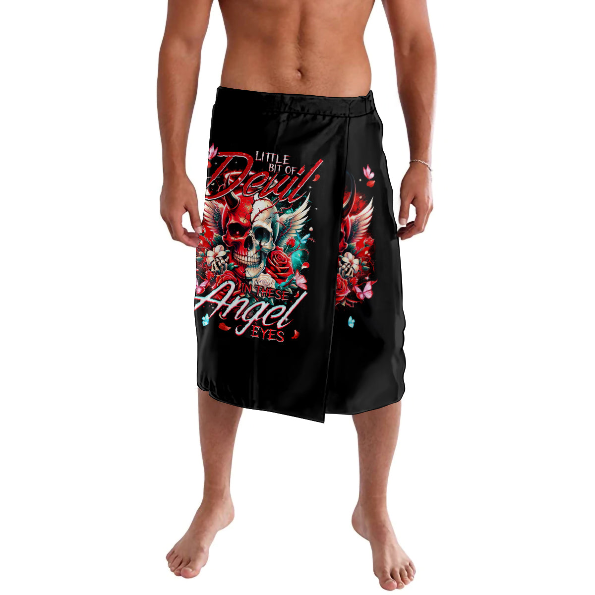 Devil Skull Lavalava Little Bit Of Devil In These Angel eyes - Wonder Print Shop