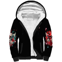 Devil Skull Sherpa Hoodie Little Bit Of Devil In These Angel eyes - Wonder Print Shop