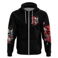 Devil Skull Zip Hoodie Little Bit Of Devil In These Angel eyes - Wonder Print Shop