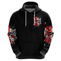 Devil Skull Zip Hoodie Little Bit Of Devil In These Angel eyes - Wonder Print Shop