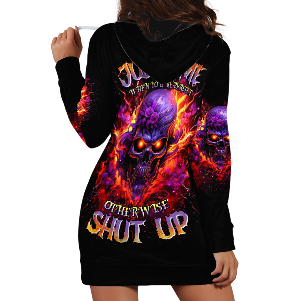 Flame Skull Hoodie Dress Judge Me When You Reperfect Otherwise Shut Up