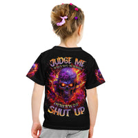 Flame Skull Kid T Shirt Judge Me When You Reperfect Otherwise Shut Up - Wonder Print Shop