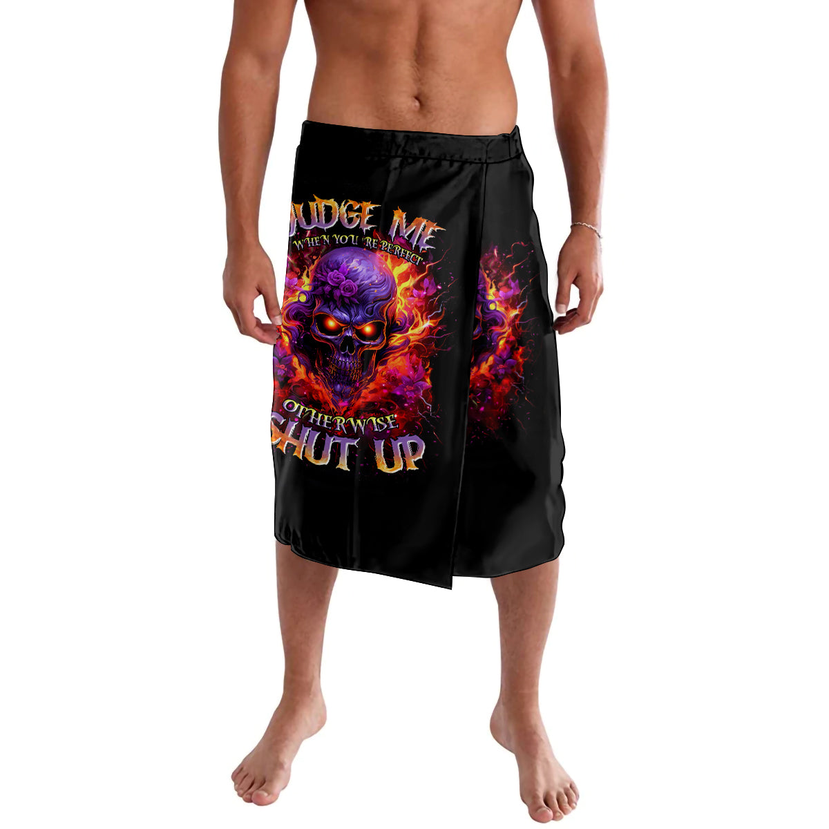 Flame Skull Lavalava Judge Me When You Reperfect Otherwise Shut Up - Wonder Print Shop