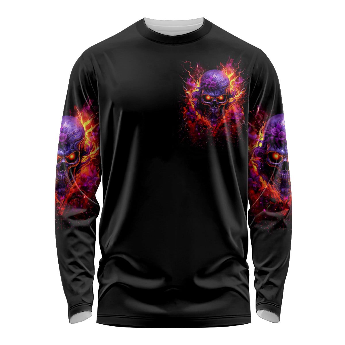 Flame Skull Long Sleeve Shirt Judge Me When You Reperfect Otherwise Shut Up - Wonder Print Shop