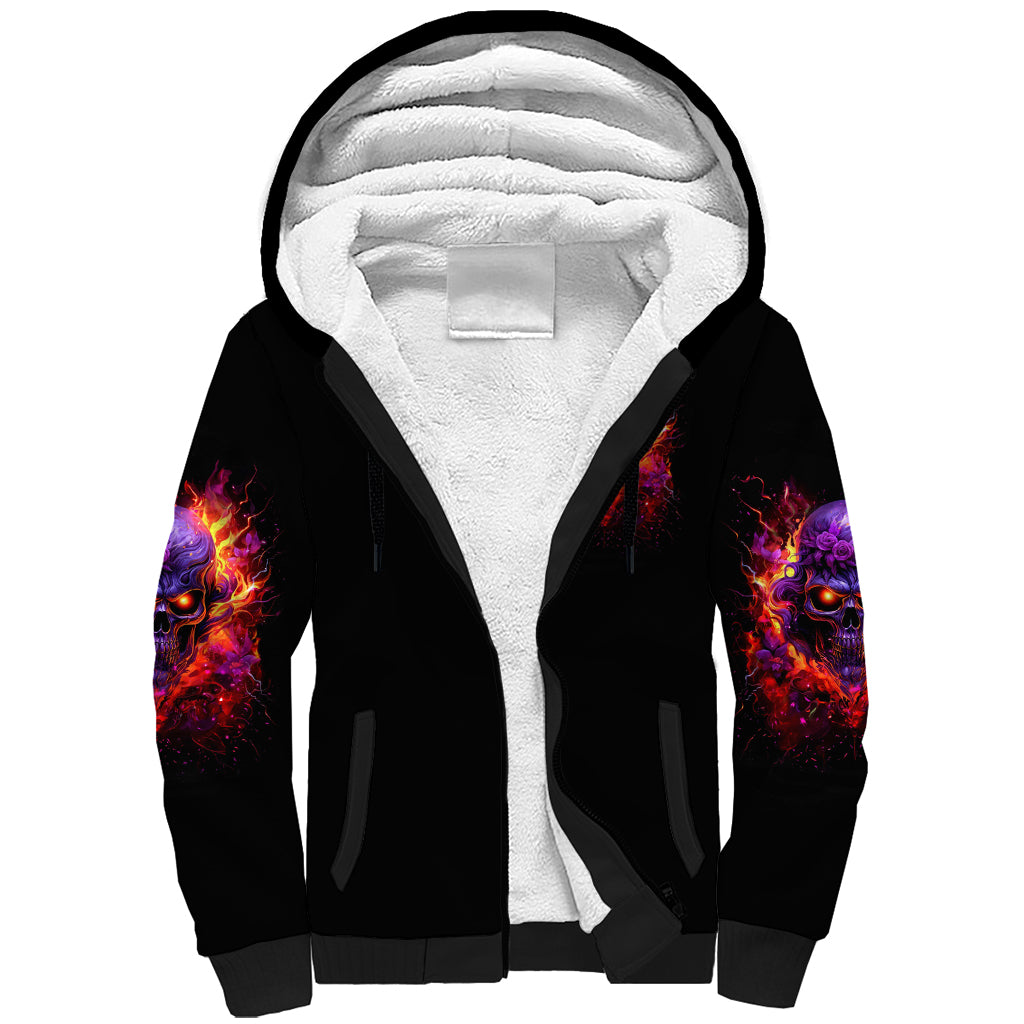 Flame Skull Sherpa Hoodie Judge Me When You Reperfect Otherwise Shut Up - Wonder Print Shop