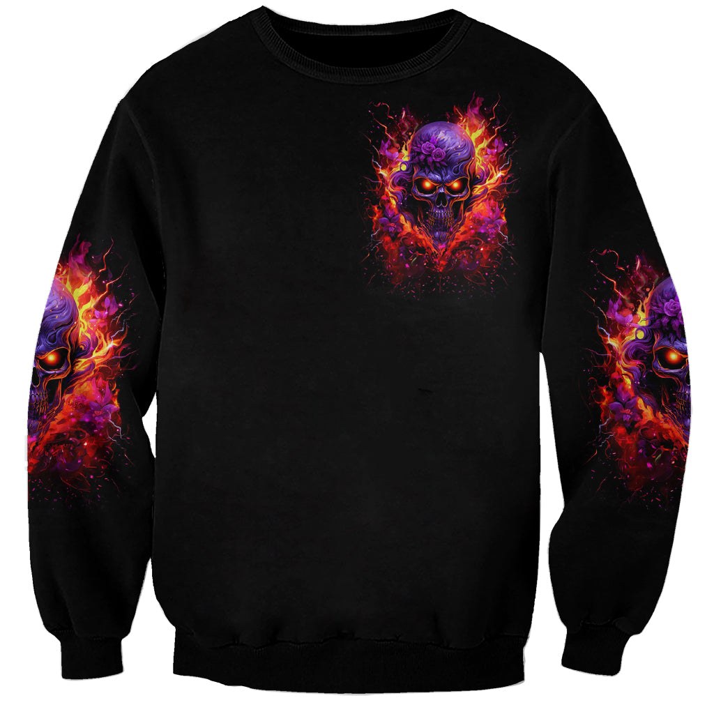 Flame Skull Sweatshirt Judge Me When You Reperfect Otherwise Shut Up - Wonder Print Shop